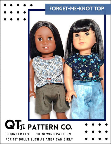 QTπ Pattern Co 18 Inch Modern Forget-Me-Knot Top 18" Doll Clothes Pattern larougetdelisle