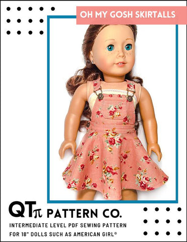 QTπ Pattern Co 18 Inch Modern Oh My Gosh Skirtall 18" Doll Clothes Pattern larougetdelisle