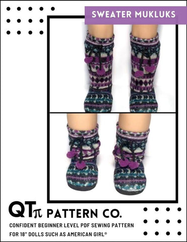 QTπ Doll Clothing Shoes Sweater Mukluks 18" Doll Shoes Pattern larougetdelisle