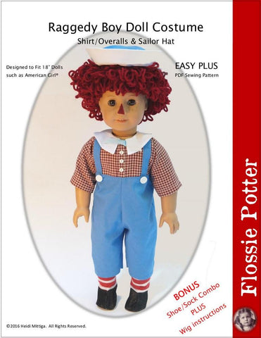 Flossie Potter 18 Inch Modern Raggedy Boy Doll Costume 18" Doll Clothes larougetdelisle