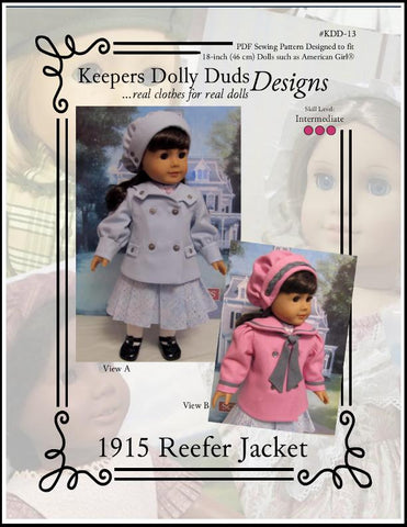 Keepers Dolly Duds Designs 18 Inch Historical 1915 Reefer Jacket and Hat 18" Doll Clothes Pattern larougetdelisle