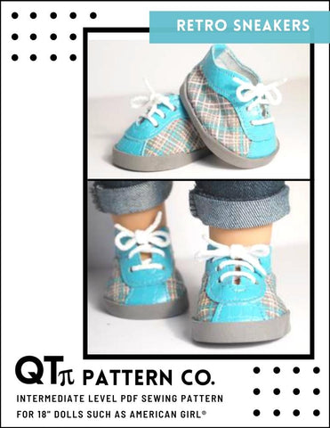 QTπ Pattern Co Shoes Retro Sneakers 18" Doll Shoes larougetdelisle