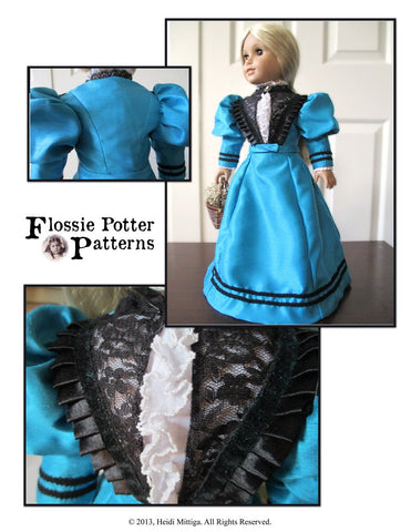 Flossie Potter 18 Inch Historical 1896 Susan B. Anthony Outfit 18" Doll Clothes Pattern larougetdelisle