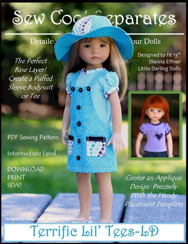 Sew Cool Separates Little Darling Terrific Lil' Tees Pattern for Little Darling Dolls larougetdelisle