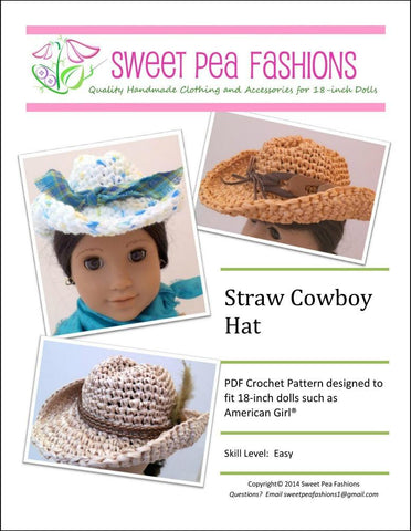 Sweet Pea Fashions Crochet Straw Cowboy Hat Crochet Pattern larougetdelisle