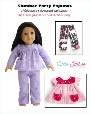 Little Abbee 18 Inch Modern Slumber Party Pajamas 18" Doll Clothes Pattern larougetdelisle