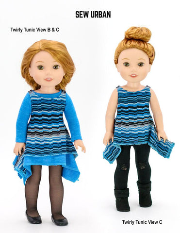 Sew Urban WellieWishers Twirly Tunic 14.5" Doll Clothes Pattern larougetdelisle