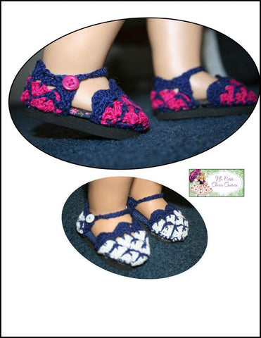 Mon Petite Cherie Couture Crochet Nanice Shoes 18" Doll Crochet Pattern larougetdelisle