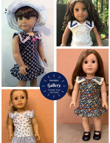 Liberty Jane 18 Inch Modern San Marco Top and Dress 18" Doll Clothes Pattern larougetdelisle