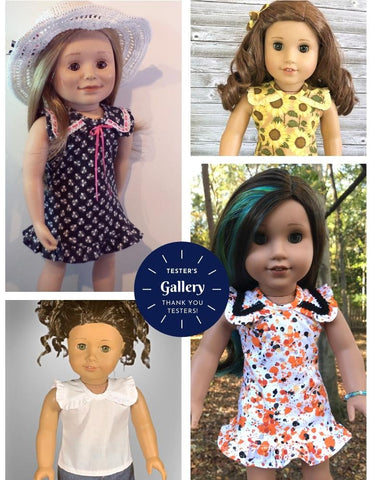 Liberty Jane 18 Inch Modern San Marco Top and Dress 18" Doll Clothes Pattern larougetdelisle