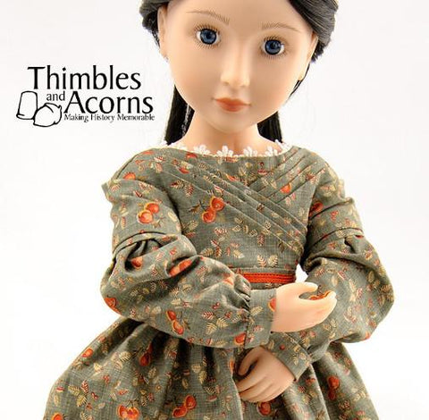 Thimbles and Acorns A Girl For All Time 1830's Sarah Hale Dress Pattern for AGAT Dolls larougetdelisle