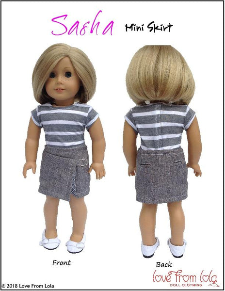Love From Lola Sasha Mini Skirt Doll Clothes Pattern 18 Inch American 