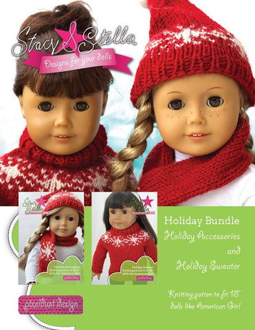 Stacy and Stella Knitting Holiday Bundle Knitting Pattern larougetdelisle