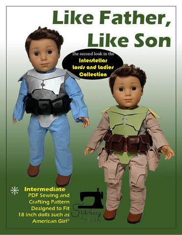 Stitchery By Snowflake 18 Inch Boy Doll Like Father, Like Son 18" Doll Clothes Pattern larougetdelisle