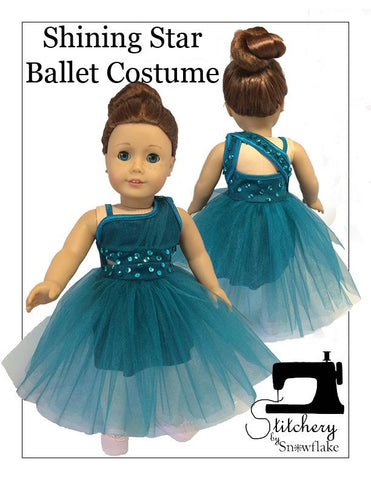 Stitchery By Snowflake 18 Inch Modern Shining Star Ballet Costume 18" Doll Clothes Pattern larougetdelisle