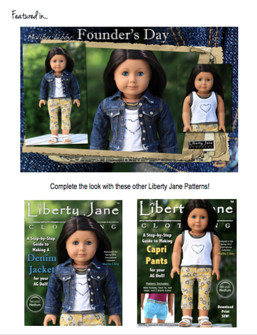 Liberty Jane 18 Inch Modern Paradise Reverse Applique Tank 18" Doll Clothes Pattern larougetdelisle