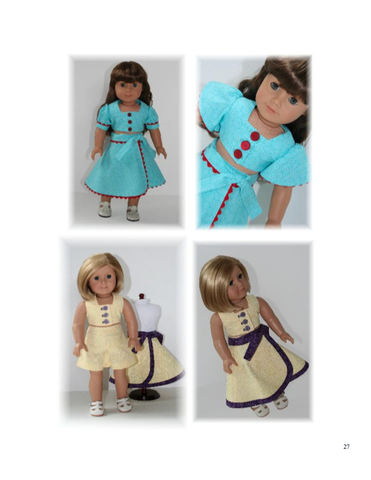 Eden Ava 18 Inch Historical 1940's Vintage Inspired 3 Piece Playsuit 18" Doll Clothes larougetdelisle