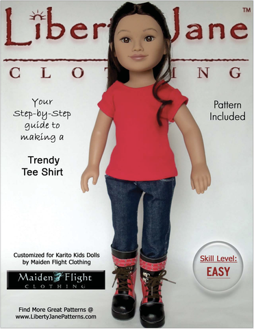 Liberty Jane Karito Kids Free T-Shirt Pattern for 21" Karito Kids Dolls larougetdelisle