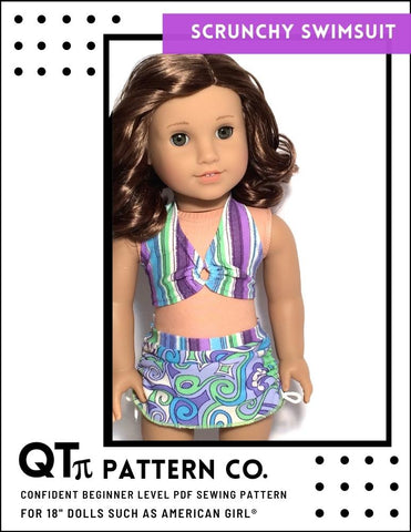 QTπ Pattern Co 18 Inch Modern Scrunchy Swimsuit 18" Doll Clothes larougetdelisle