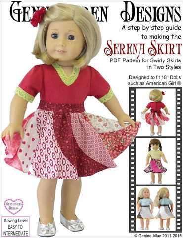 Genniewren 18 Inch Modern Serena Skirt 18" Doll Clothes Pattern larougetdelisle