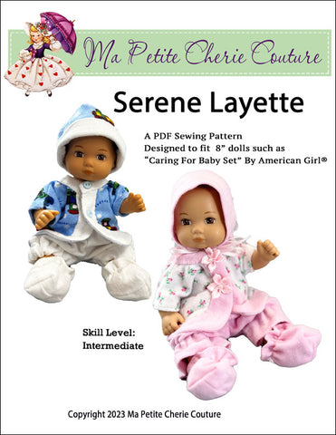 Mon Petite Cherie Couture Serene Layette 8" Baby Doll Clothes Pattern larougetdelisle