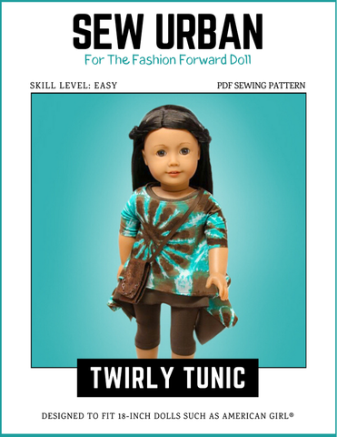 Sew Urban 18 Inch Modern Twirly Tunic 18" Doll Clothes Pattern larougetdelisle