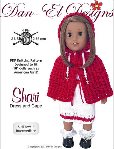 Dan-El Designs Knitting Shari 18" Doll Knitting Pattern larougetdelisle