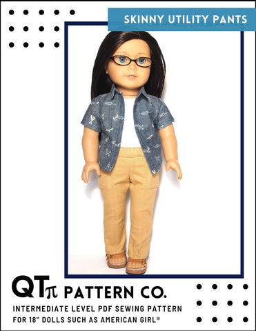 QTπ Pattern Co 18 Inch Modern Skinny Utility Pant 18" Doll Clothes larougetdelisle