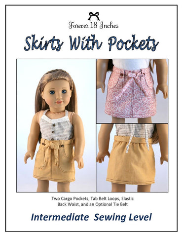 Forever 18 Inches 18 Inch Modern Skirts With Pockets Bundle 18" Doll Clothes larougetdelisle