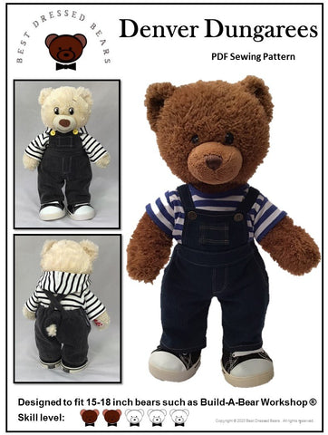 Best Dressed Bears Build-A-Bear Denver Dungarees Pattern for Build-A-Bear Dolls larougetdelisle