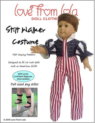 Love From Lola 18 Inch Historical Stilt Walker Costume 18" Doll Clothes Pattern larougetdelisle