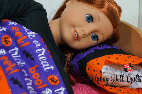 Ladybug Doll Quilts Quilt Strippy Holidays 18" Doll Quilt Pattern larougetdelisle