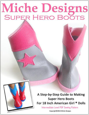 Miche Designs 18 Inch Modern Superhero Boots 18" Doll Shoes larougetdelisle