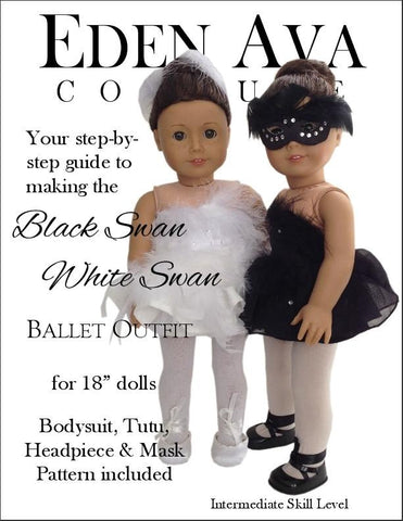 Eden Ava 18 Inch Modern Black Swan White Swan 18" Doll Clothes larougetdelisle