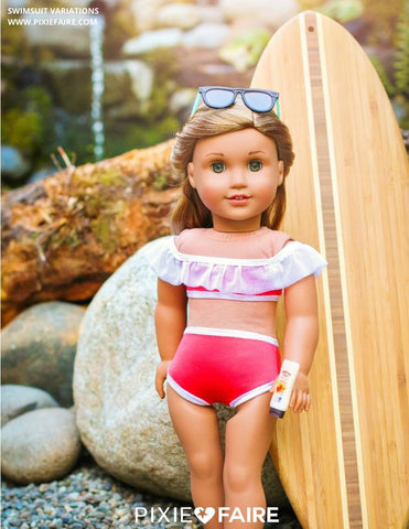 Liberty Jane 18 Inch Modern Swimsuit Variations 18" Doll Clothes Pattern larougetdelisle