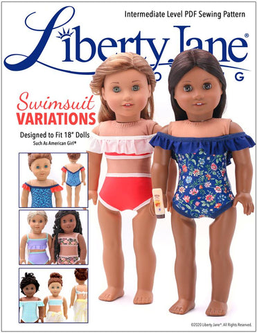 Liberty Jane 18 Inch Modern Swimsuit Variations 18" Doll Clothes Pattern larougetdelisle