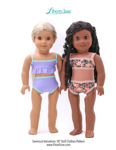 Liberty Jane 18 Inch Modern Swimsuit Variations 18" Doll Clothes Pattern larougetdelisle