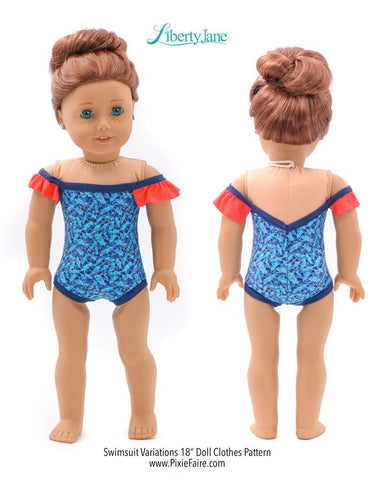 Liberty Jane 18 Inch Modern Swimsuit Variations 18" Doll Clothes Pattern larougetdelisle