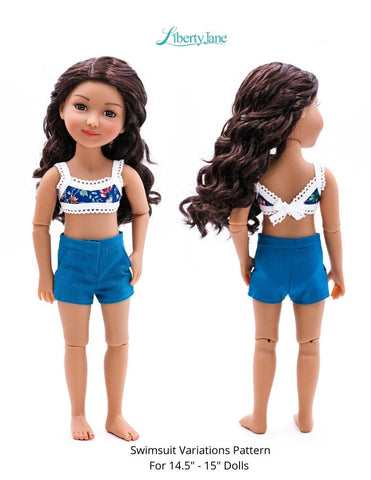 Liberty Jane WellieWishers Swimsuit Variations 14.5" -15" Doll Clothes Pattern larougetdelisle