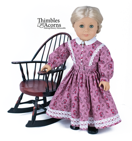 Thimbles and Acorns 18 Inch Historical 1860 Civil War Era Dress 18" Doll Clothes Pattern larougetdelisle