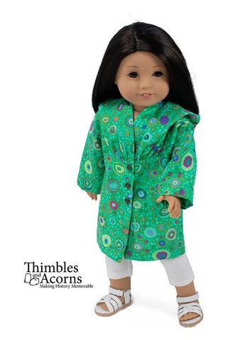 Thimbles and Acorns 18 Inch Modern Hooded Bog Coat 18" Doll Clothes Pattern larougetdelisle