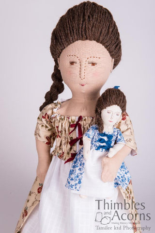 Thimbles and Acorns Cloth doll Pandora, an 18th Century Fashion Doll 18" Cloth Doll Pattern larougetdelisle