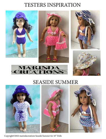 Marinda Creations Knitting Seaside Summer 18" Doll Knitting Pattern larougetdelisle