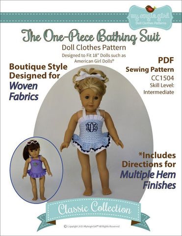 My Angie Girl 18 Inch Modern The One-Piece Bathing Suit 18" Doll Clothes larougetdelisle