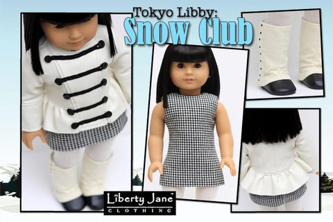 Liberty Jane 18 Inch Modern Sheath Dress and Spats 18" Doll Clothes Pattern larougetdelisle