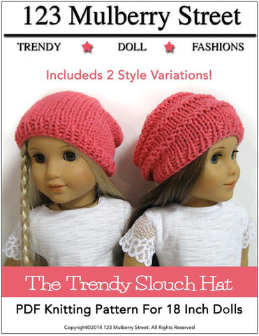 123 Mulberry Street Knitting Trendy Slouch Hat Knitting Pattern larougetdelisle