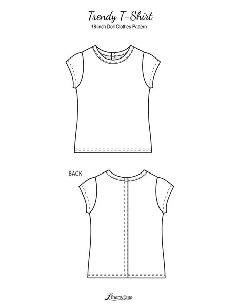 free t-shirt 18 inch doll clothes pattern pdf instant download
