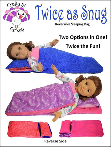 Crafty Lil Turkey 18 Inch Modern Twice As Snug Reversible Sleeping Bag 18" Doll Bedding Pattern larougetdelisle