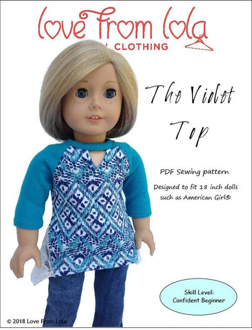 Love From Lola 18 Inch Modern The Violet Top 18" Doll Clothes Pattern larougetdelisle