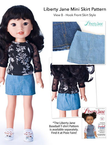 Liberty Jane WellieWishers Mini Skirt 14.5 - 15 Inch Doll Clothes Pattern larougetdelisle